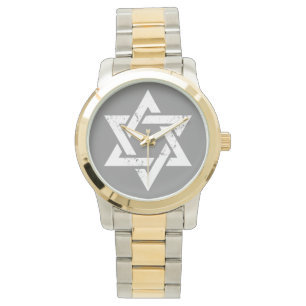 Schmutz-weißer Davidsstern Armbanduhr