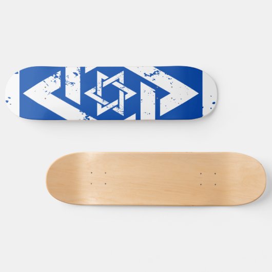 Schmutz-weißer Davidsstern Skateboard (Horizontal)