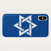 Schmutz-weißer jüdischer Symbol-Israel-Davidsstern Case-Mate iPhone Hülle (Rückseite (Horizontal))