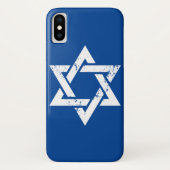 Schmutz-weißer jüdischer Symbol-Israel-Davidsstern Case-Mate iPhone Hülle (Rückseite)