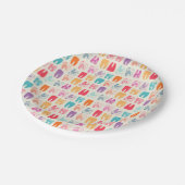 Schmutz-Zahn-Muster Pappteller (Schrägansicht)