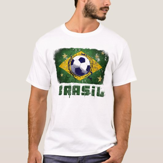 Schmutzbrasilien-Fußballflaggengeschenke T-Shirt (Vorderseite)