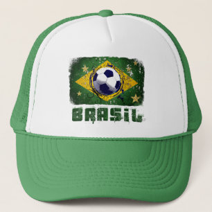 Schmutzbrasilien-Fußballflaggengeschenke Truckerkappe