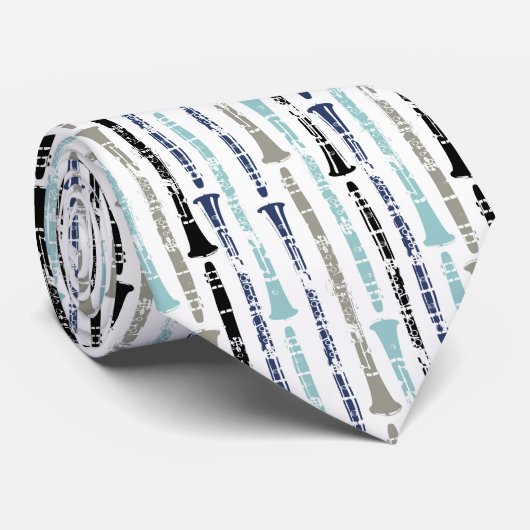 SchmutzClarinets - Blau und Grau Krawatte (Gerollt)