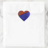 Schmutzig blau und orange Rip Herz-Aufkleber (Tasche)