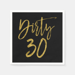 Schmutzige 30 Goldfolien-Geburtstags-Servietten Serviette
