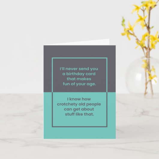 Schmutzige Alte mögen keine Witze über das Alter Karte (Gelbe Blume)