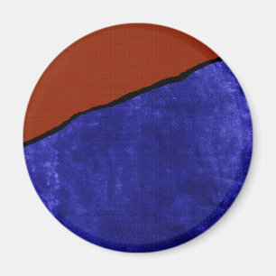 Schmutzige blaue und orangefarbene Rippe Magnet