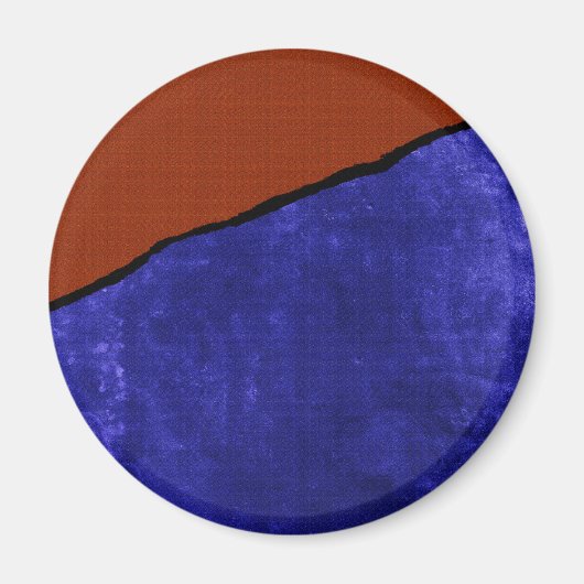 Schmutzige blaue und orangefarbene Rippe Magnet (Vorne)