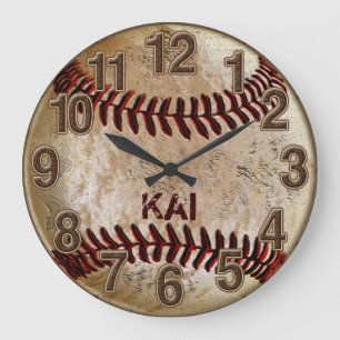 Schmutzige einzigartige PERSONALISIERTE Baseballuh Große Wanduhr