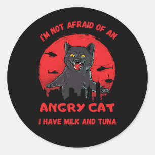 Schmutzige Katze. Funny Cat Beast. Mischous Cat Runder Aufkleber