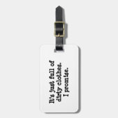 Schmutzige Kleidung - Schwarzes Gepäckanhänger (Vorderseite vertikal)