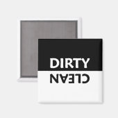 Schmutzige, Minimalistische Schwarz-Weiß-Farbe Magnet (Vorderseite/Rückseite)