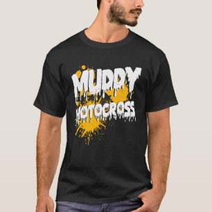 Schmutzige Motocross-Kleidung für das Fahren im Sc T-Shirt