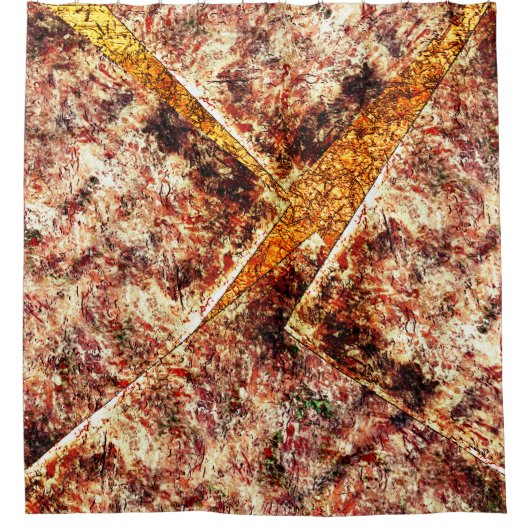 Schmutzige oder rostige unorganisierte Schichten a Duschvorhang (Vorderseite)