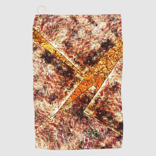 Schmutzige oder rostige unorganisierte Schichten a Golfhandtuch (Vorderseite)