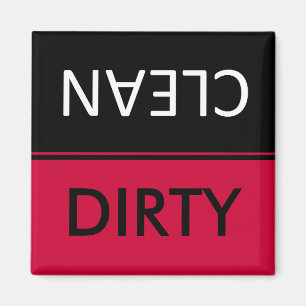 Schmutzige saubere Spülmaschinen-Magneten Magnet