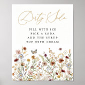 Schmutzige Soda-Bar Boho Wildblumengarten Blumen S Poster (Vorne)
