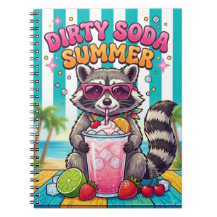 Schmutzige Sommerlimonade Waschbär Sommergetränk U Notizblock