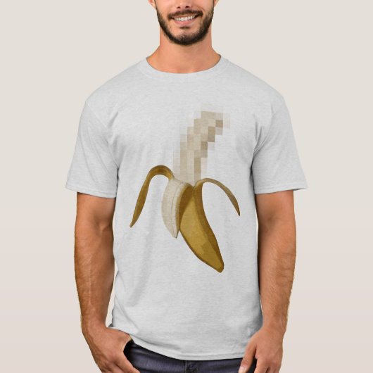 Schmutzige zensierte abgezogene Banane T-Shirt (Vorderseite)