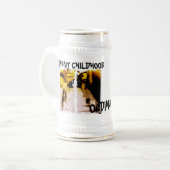 Schmutziger 3 Kasten Stein Bierglas (Vorderseite Links)