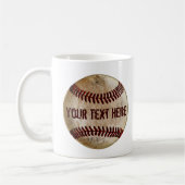 Schmutziger alter Baseballbecher mit IHREM TEXT Kaffeetasse (Links)