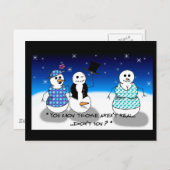 Schmutziger alter Schneemann Postkarte (Vorne/Hinten)