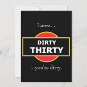 Schmutziger dreißig Einladungs-Geburtstag 30 Einladung (Rückseite)