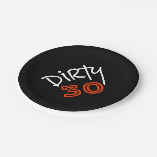 Schmutziger Geburtstag 30 Pappteller (Schrägansicht)