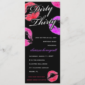 Schmutziger Geburtstag dreißig Smooch-311 Einladung