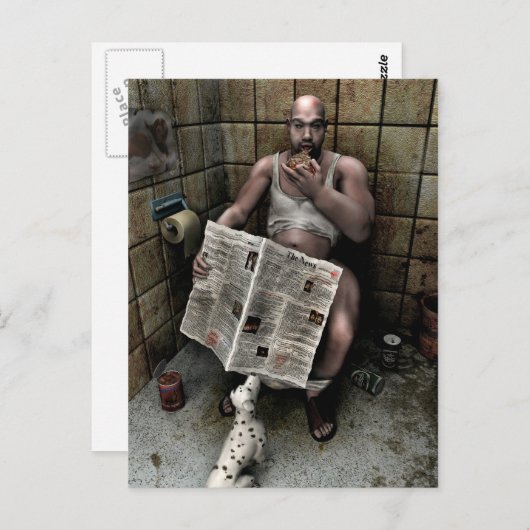 schmutziger Mann Postkarte (Vorne/Hinten)