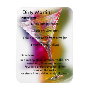 Schmutziger Martini-Getränk-Rezept-Magnet Magnet