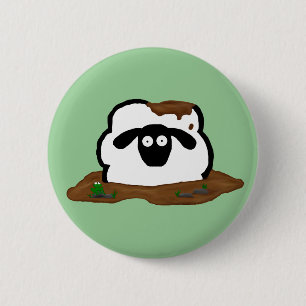 Schmutziger Schaf-Knopf Button