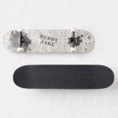 Schmutziger Vintage-Zeitungsname Rustikal Skateboard (Horizontal)