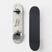 Schmutziger Vintage-Zeitungsname Rustikal Skateboard (Vorderseite)