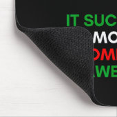 Schmutziger Weihnachtsmann-Geschenkideenaustausch. Mousepad (Ecke)
