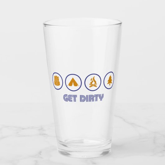 Schmutziges Camping Glas (Vorderseite)