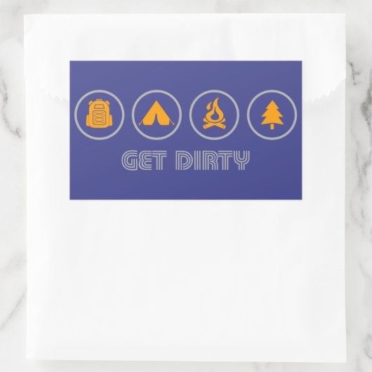 Schmutziges Camping Rechteckiger Aufkleber (Tasche)