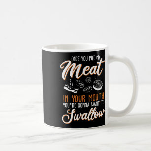 Schmutziges Erwachsenengeschenk-Design Fleisch in Kaffeetasse