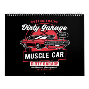 schmutziges Garagen-Muscle-Car Kalender