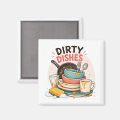 Schmutziges Geschirr Geschirrspüler  Magnet (Vorderseite/Rückseite)