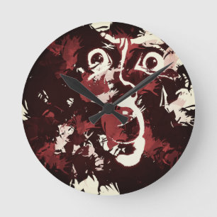 schmutziges Gesicht Runde Wanduhr