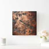 schmutziges Kupfer Quadratische Wanduhr (Zuhause)