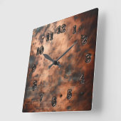 schmutziges Kupfer Quadratische Wanduhr (Winkel)