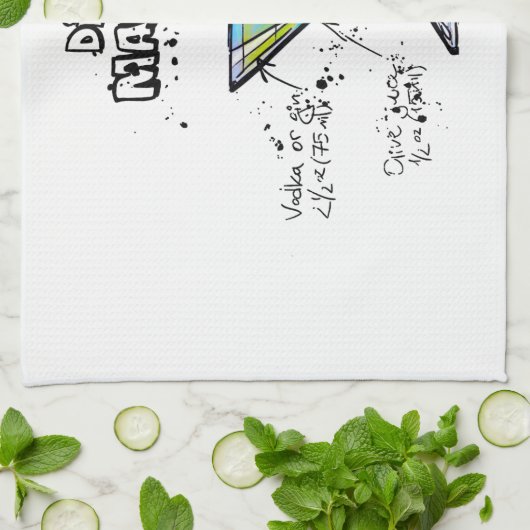 Schmutziges Martini-Cocktail-Rezept Handtuch (Gefaltet)