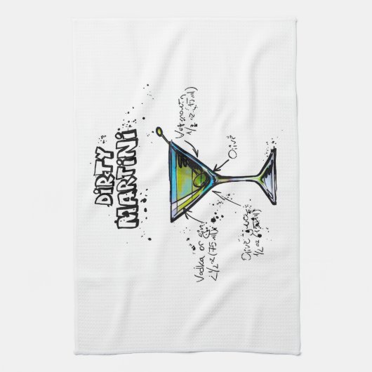 Schmutziges Martini-Cocktail-Rezept Handtuch (Vertikal)