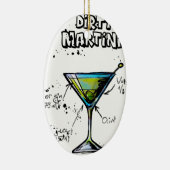 Schmutziges Martini-Cocktail-Rezept Keramikornament (Rechts)