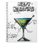 Schmutziges Martini-Cocktail-Rezept Notizblock (Vorderseite)