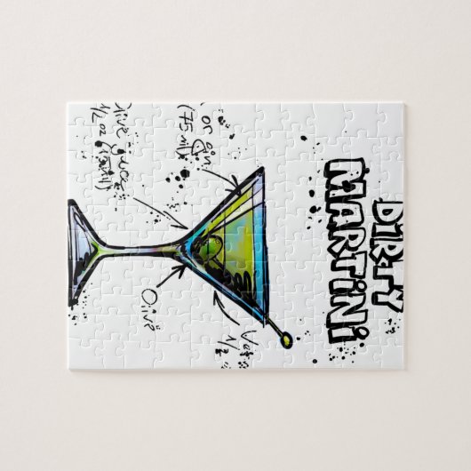 Schmutziges Martini-Cocktail-Rezept Puzzle (Horizontal)