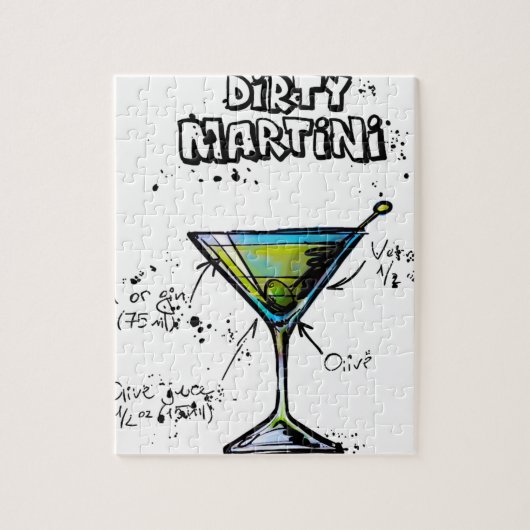 Schmutziges Martini-Cocktail-Rezept Puzzle (Vertikal)